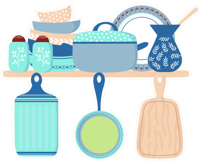 Kitchen vinyl mat for ceramic cookware - TenStickers
