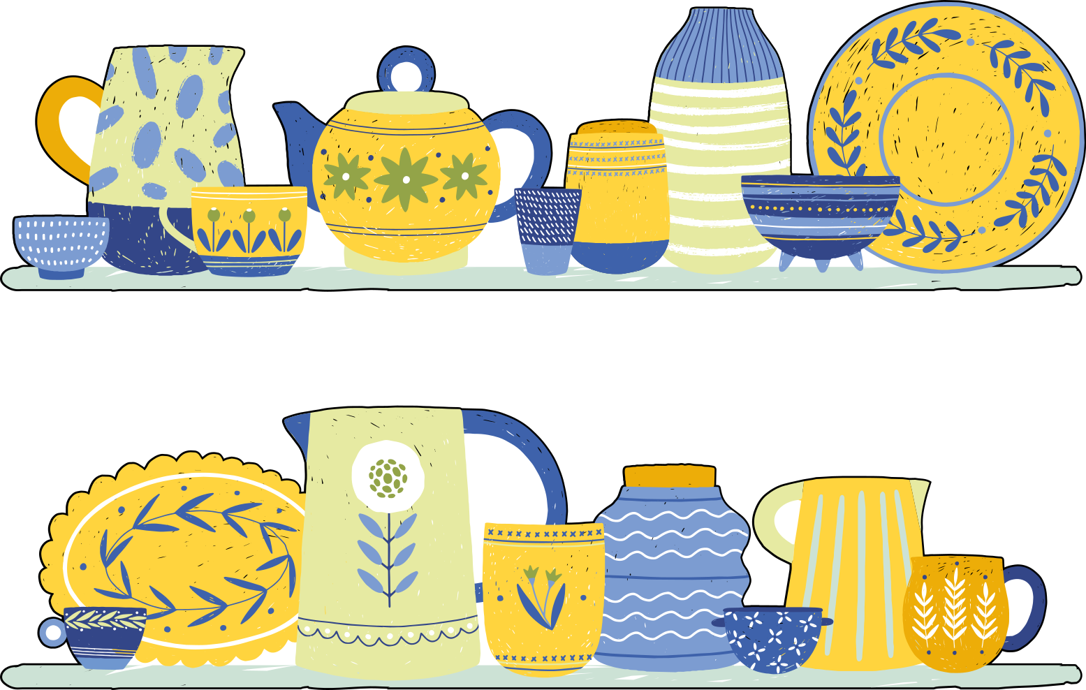 Kitchen vinyl mat vintage elegant kitchen shelf - TenStickers