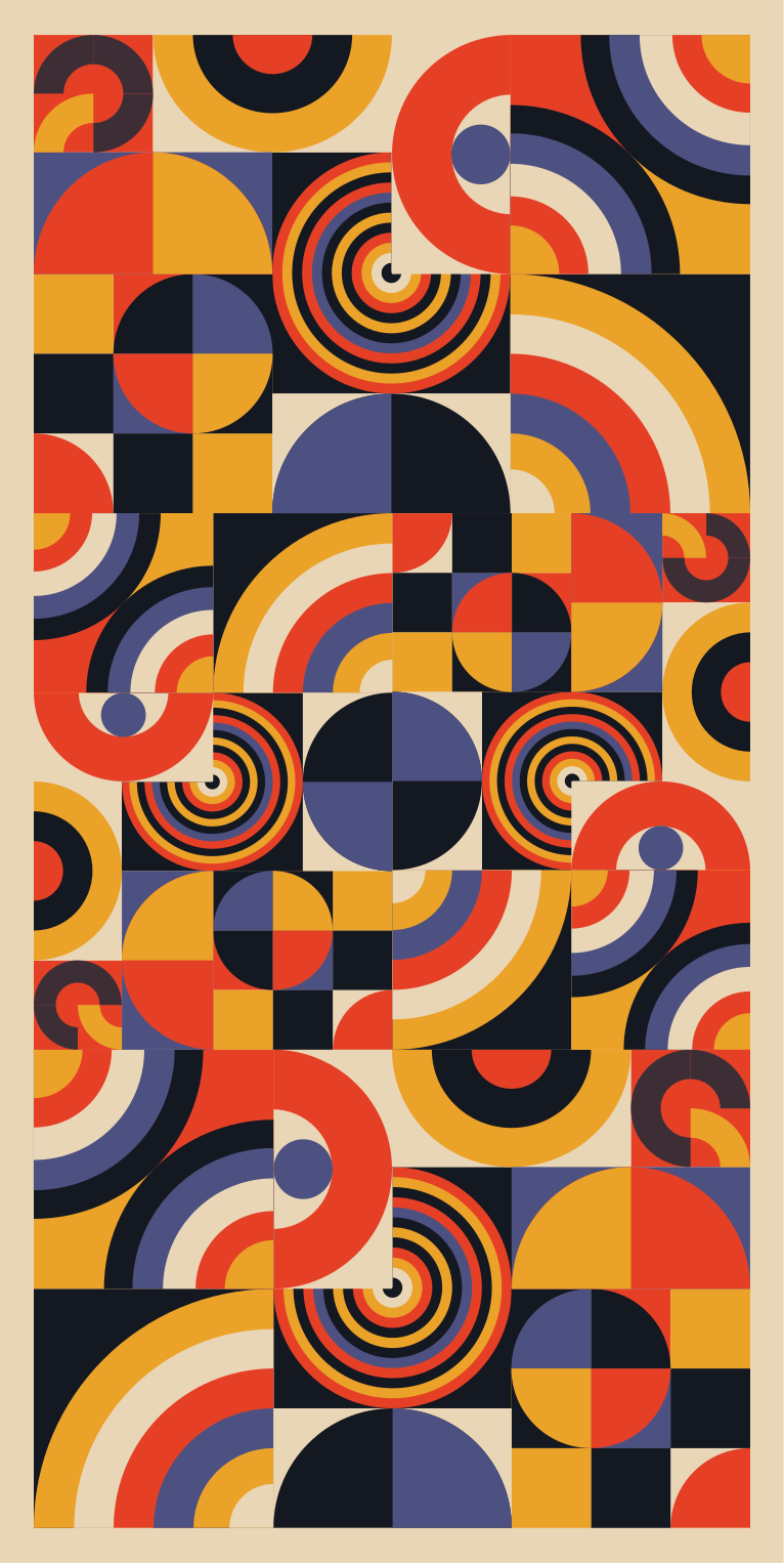 Colorful bauhaus circles kitchen vinyl mat - TenStickers