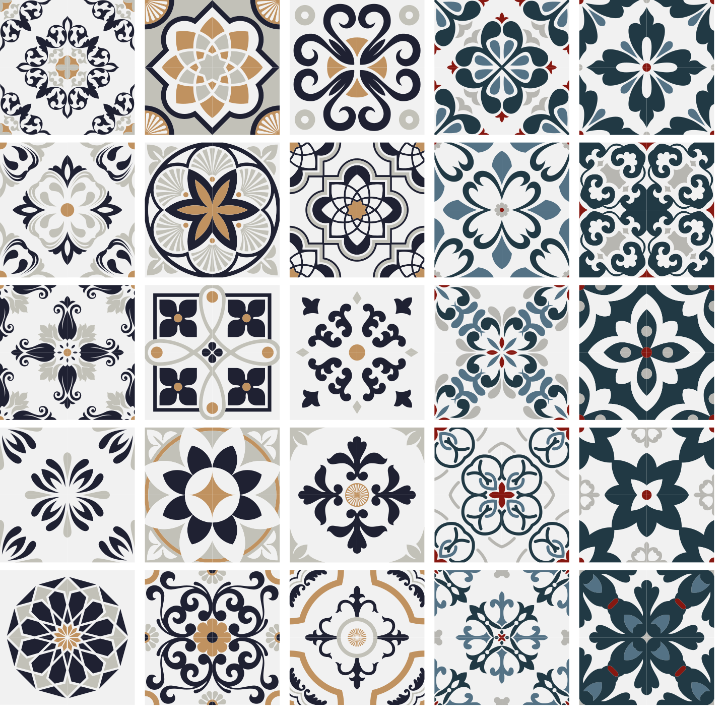 Kitchen vinyl mat vintage tile stickers - TenStickers