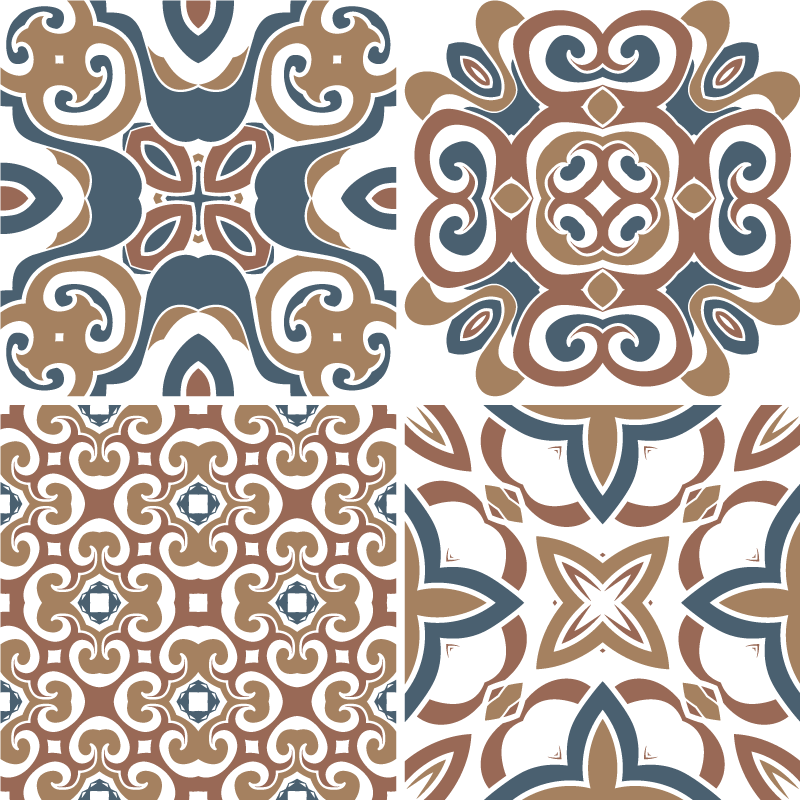 Kitchen vinyl mat hydraulic tile design - TenStickers