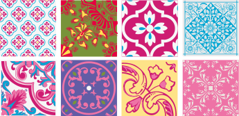 Kitchen vinyl mat with vibrant mediterranean tiles - TenStickers