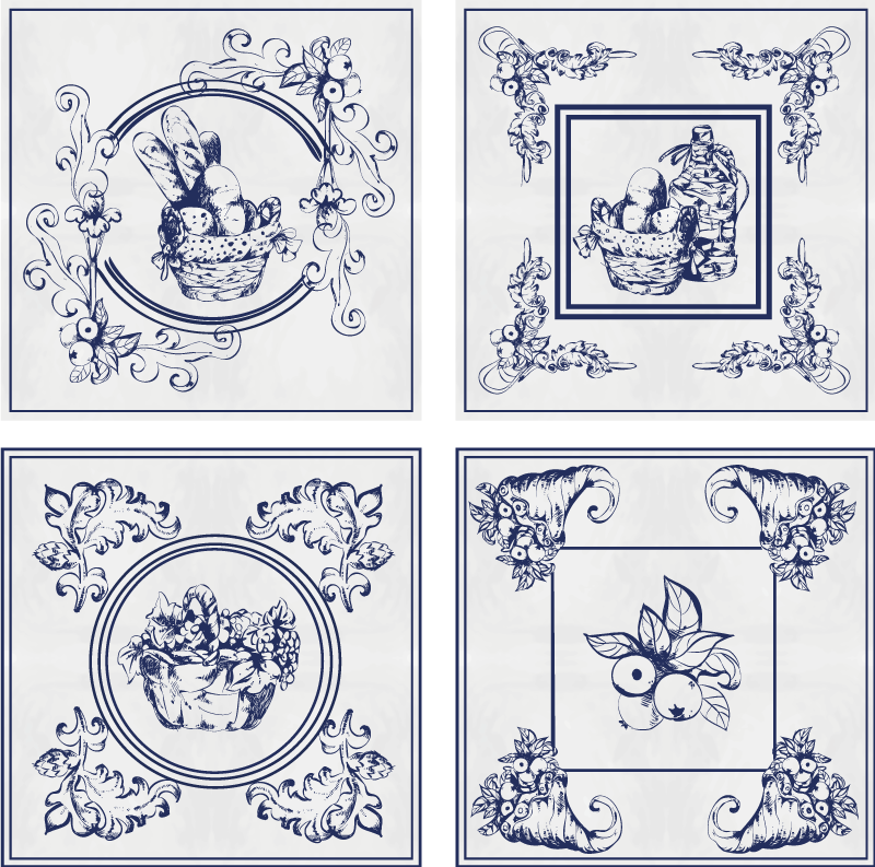 Kitchen vinyl mat belgian ceramics design - TenStickers