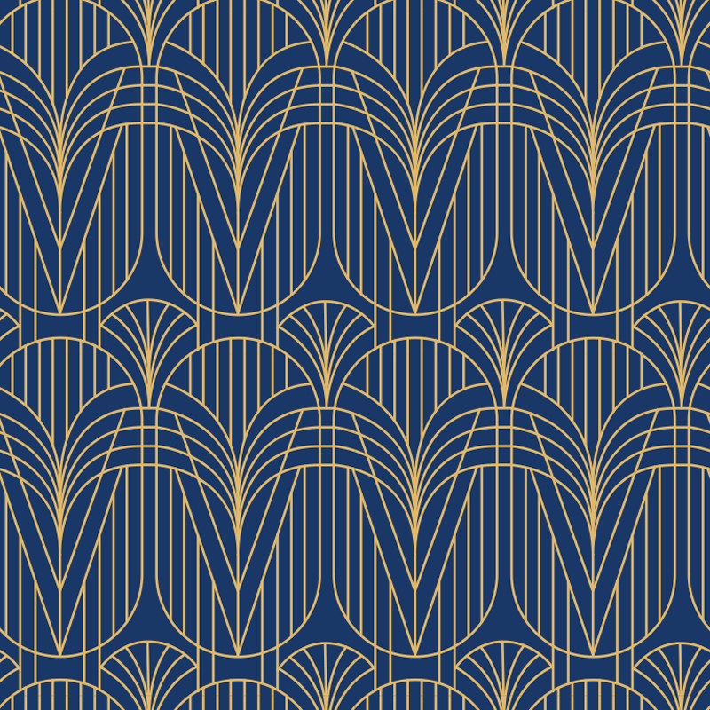 Kitchen vinyl mat art deco design with gold accents - TenStickers
