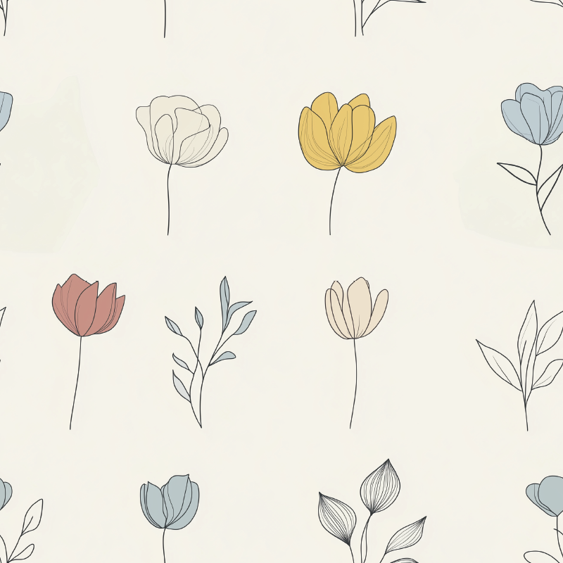 Set of floral design kitchen vinyl mat - TenStickers