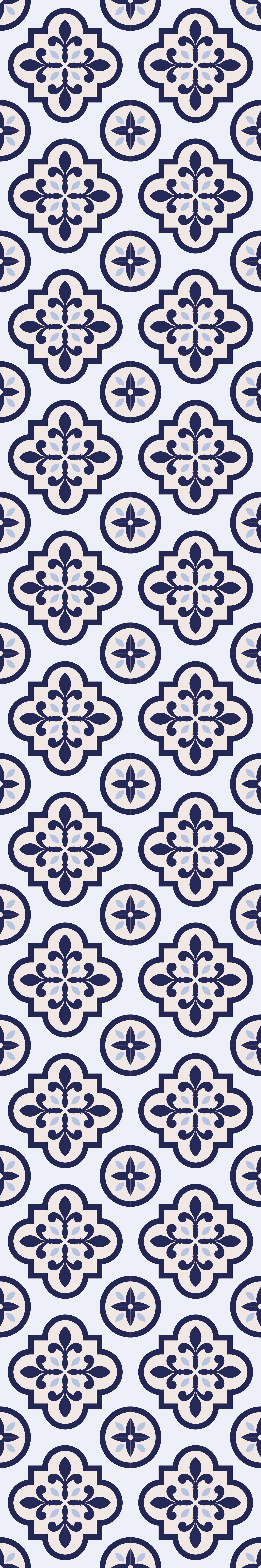 Kitchen vinyl mat in blue portuguese tile design - TenStickers