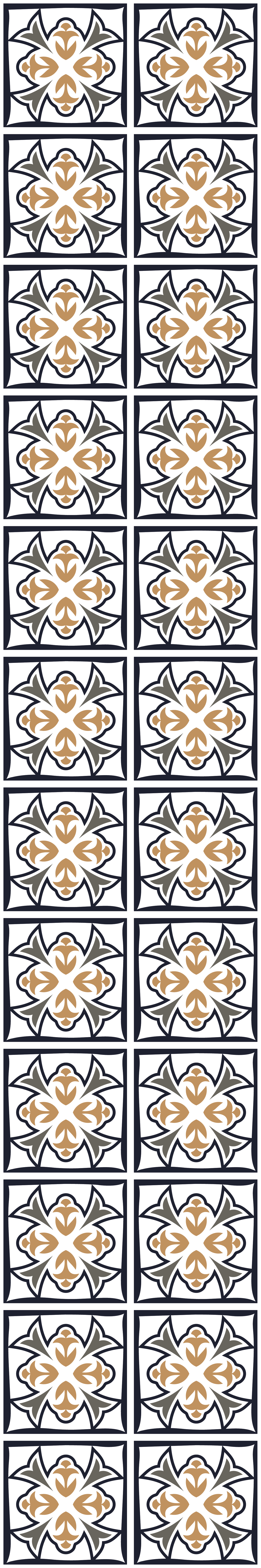 Kitchen vinyl mat in beige and black portuguese tile - TenStickers
