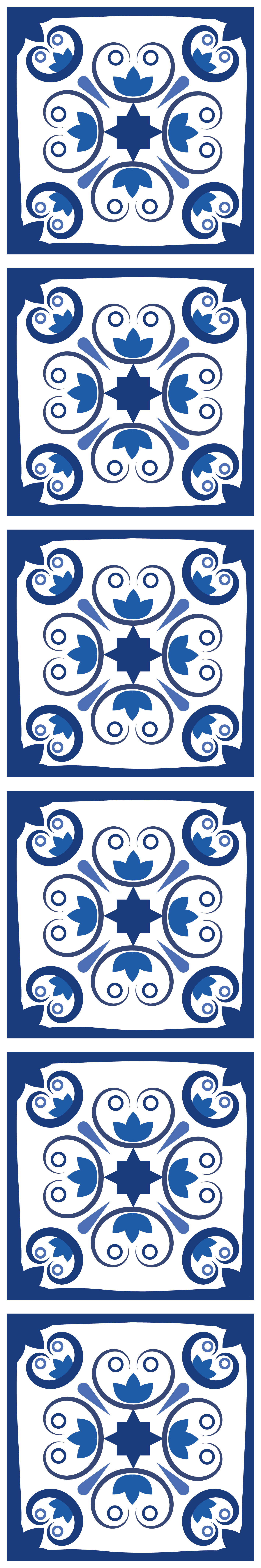 Kitchen vinyl mat in typical beautiful blue tile - TenStickers