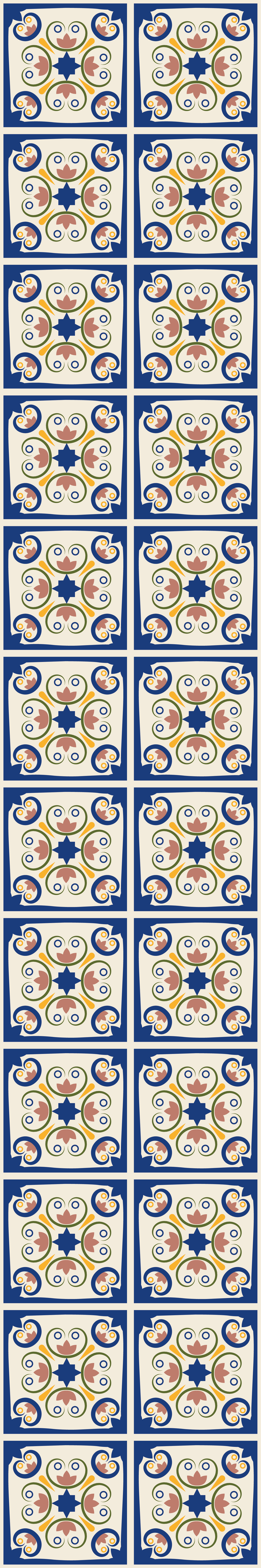 Kitchen vinyl mat with pink flowers portuguese tile - TenStickers