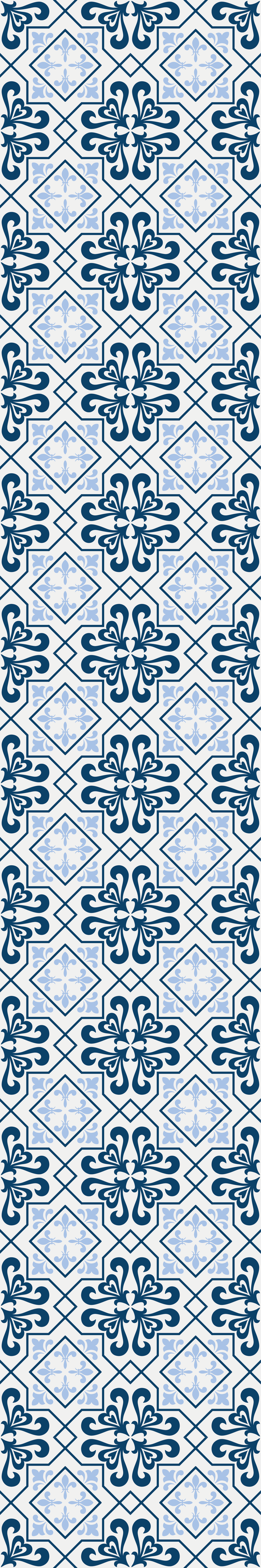 Kitchen vinyl mat in typical blue portuguese tile - TenStickers