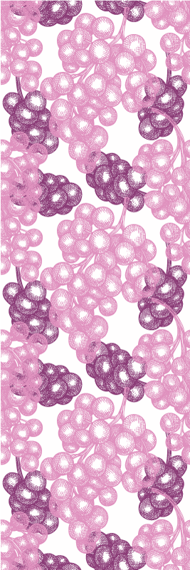 Kitchen vinyl mat with hand drawn pink and purple grapes - TenStickers