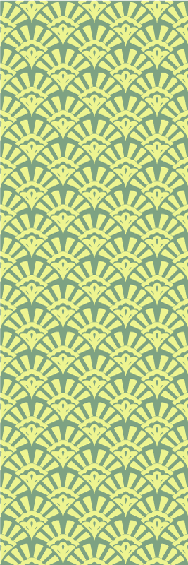 Lemon color 70s pattern kitchen vinyl mat - TenStickers