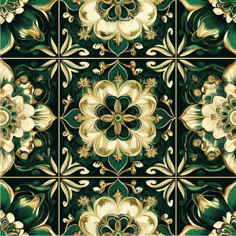 Kitchen vinyl mat botanical mosaic design - TenStickers