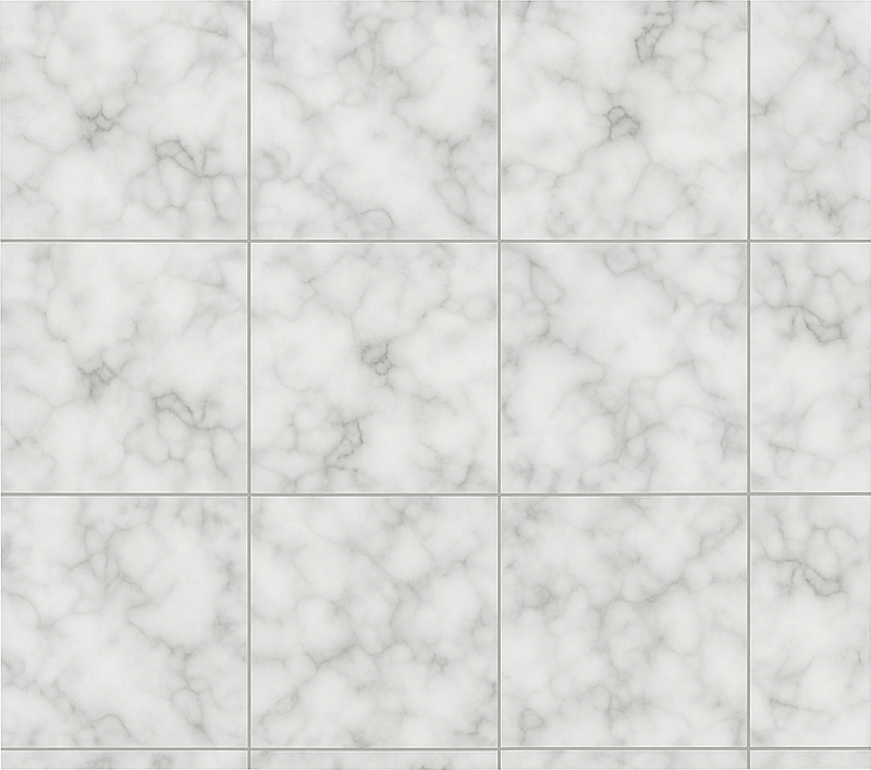 Kitchen vinyl mat square white marble tile - TenStickers