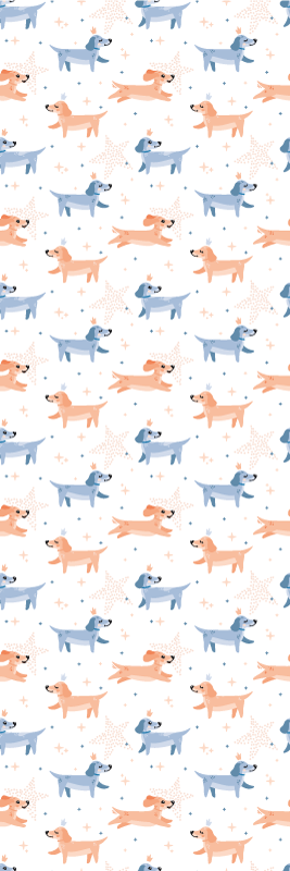 Cute dogs with crown bedroom carpet - TenStickers