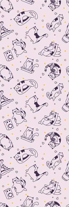 Bedroom carpet with cat music band design - TenStickers