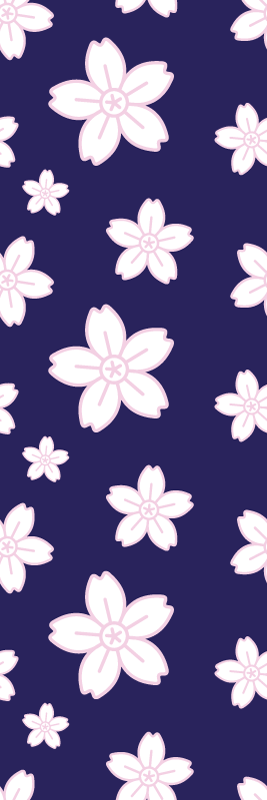 Bedroom carpet with vintage plum blossom design - TenStickers