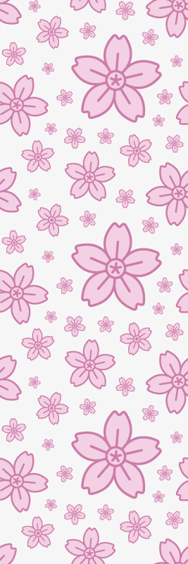 Bedroom carpet with pink cute flowers on white - TenStickers