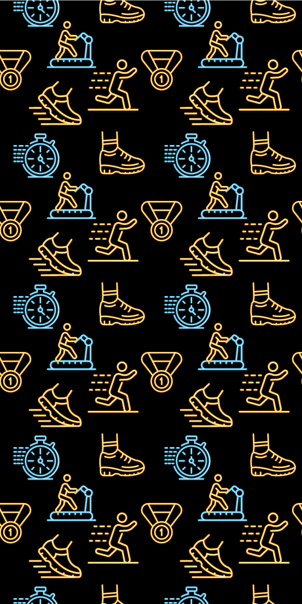 Bedroom carpet with neon vector icons on black - TenStickers
