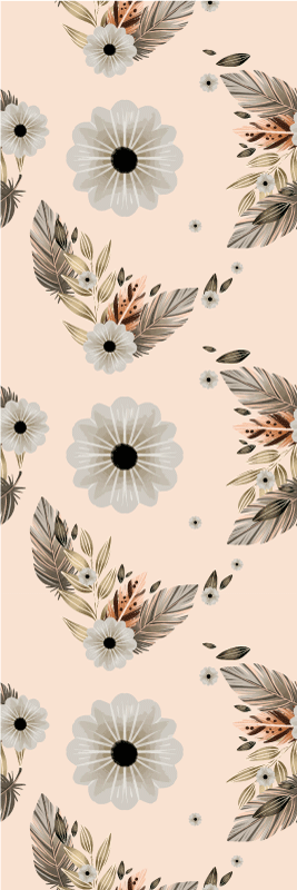 Bedroom carpet with pink and black floral pattern - TenStickers