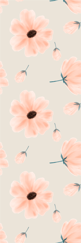 Bedroom carpet aquarella large blooms - TenStickers