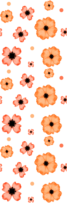 Bedroom carpet in orange and pink watercolor pattern - TenStickers