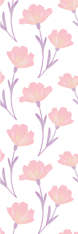 Bedroom carpet with minimalistic watercolor wildflowers - TenStickers