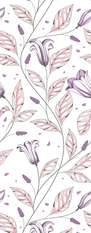 Bedroom carpet with elegant purple tulip pattern - TenStickers