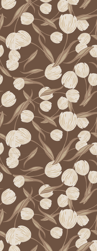 Elegant beige tulips pattern bedroom carpet - TenStickers