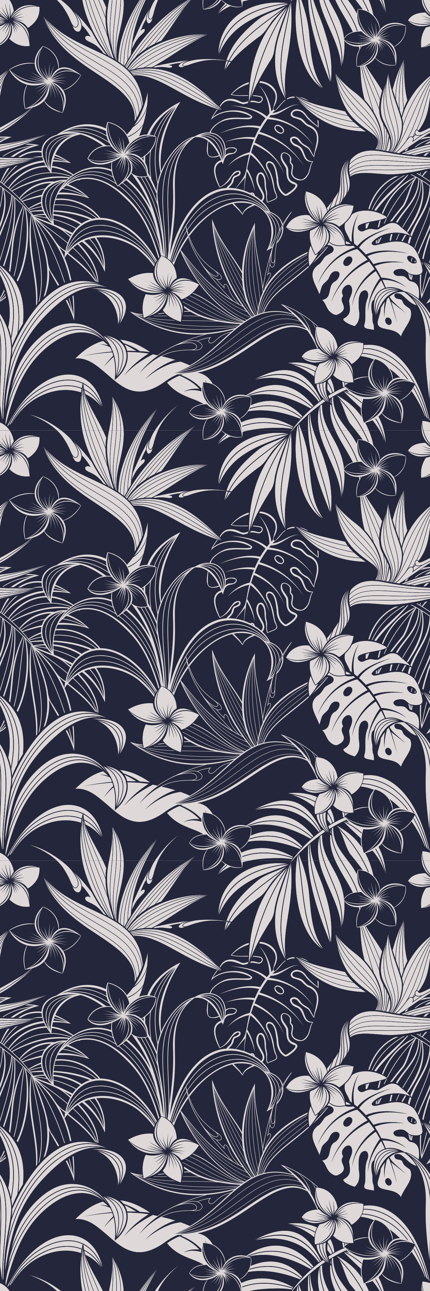 Gray tropical hamptons pattern bedroom carpet - TenStickers