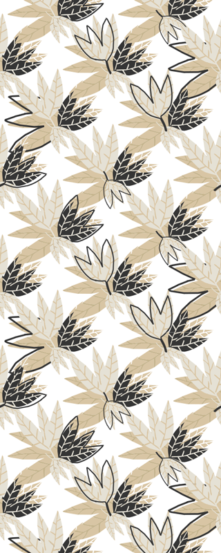 Bedroom carpet with nordic style brown leaves - TenStickers