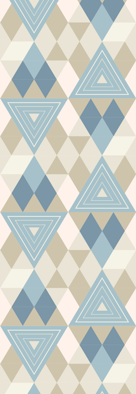 Bedroom carpet nordic style geometric blue design - TenStickers