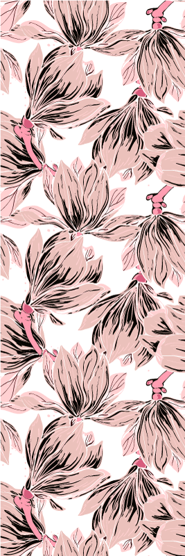 Bedroom carpet with close-up white and pink magnolias - TenStickers