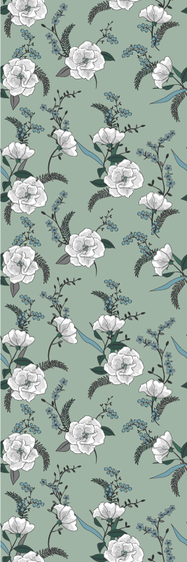 Bedroom carpet beautiful white magnolia tree - TenStickers