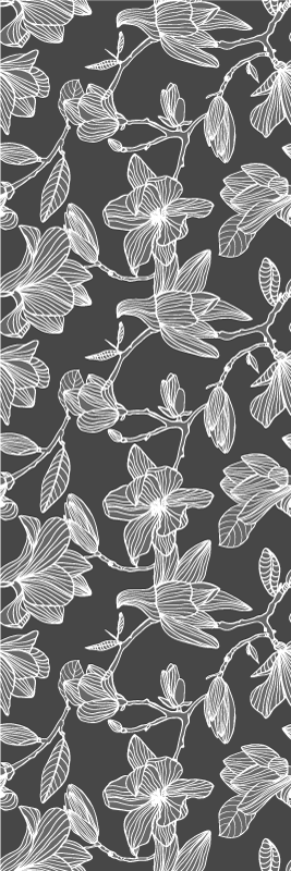 Bedroom carpet in white and grey magnolias - TenStickers