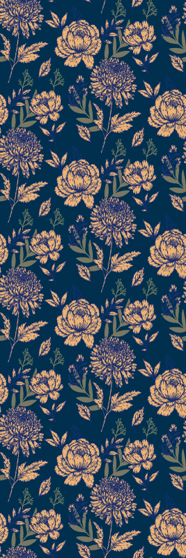 Bedroom carpet in french provincial blue and yellow - TenStickers
