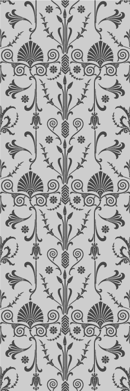 Bedroom carpet in french provincial gray floral design - TenStickers