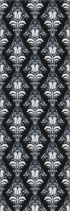 Bedroom carpet in french provincial black and white pattern - TenStickers