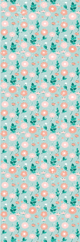 Blue floral shabby chic bedroom carpet - TenStickers