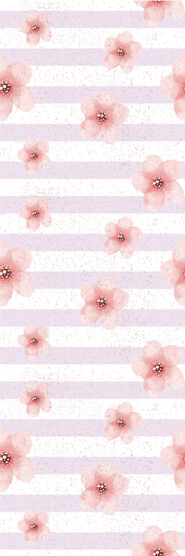 Shabby chic vertical pink stripes bedroom carpet - TenStickers