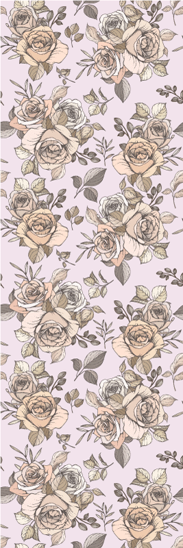 Shabby chic rose background bedroom carpet - TenStickers