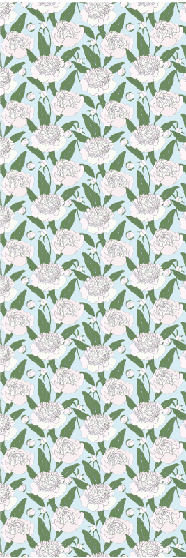 Bedroom carpet with white flowers grandmillenial pattern - TenStickers