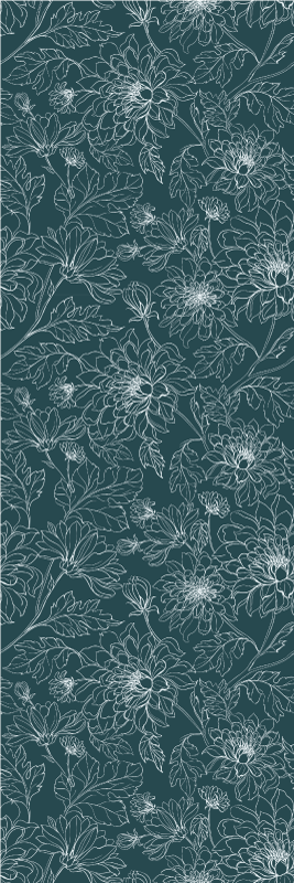 Bedroom carpet grandmillennial white flowers - TenStickers