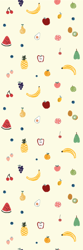 Bedroom carpet with colorful fruit pattern - TenStickers
