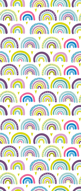 Bedroom carpet with colorful abstract rainbow pattern - TenStickers