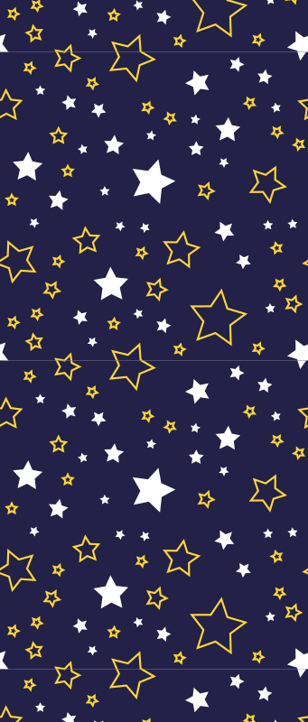 Bedroom carpet night sky with white and yellow stars - TenStickers