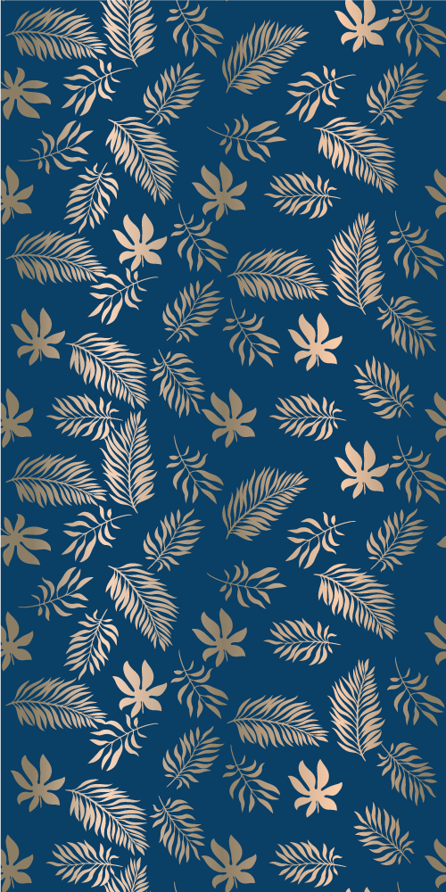 Bedroom carpet in african style blue floral design - TenStickers