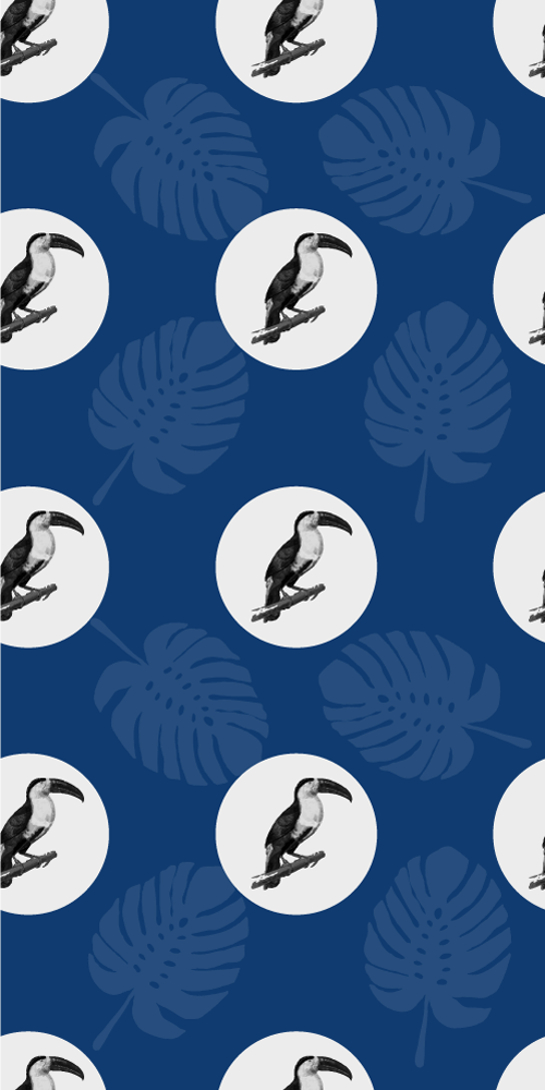 Bedroom carpet with african style blue bird design - TenStickers