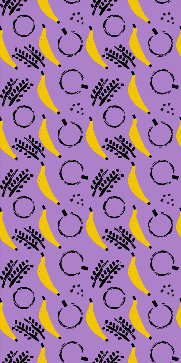 Bedroom carpet in african style purple banana design - TenStickers