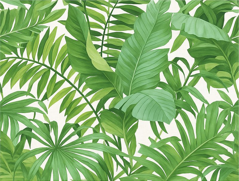 Bedroom carpet with tropical leaves design - TenStickers